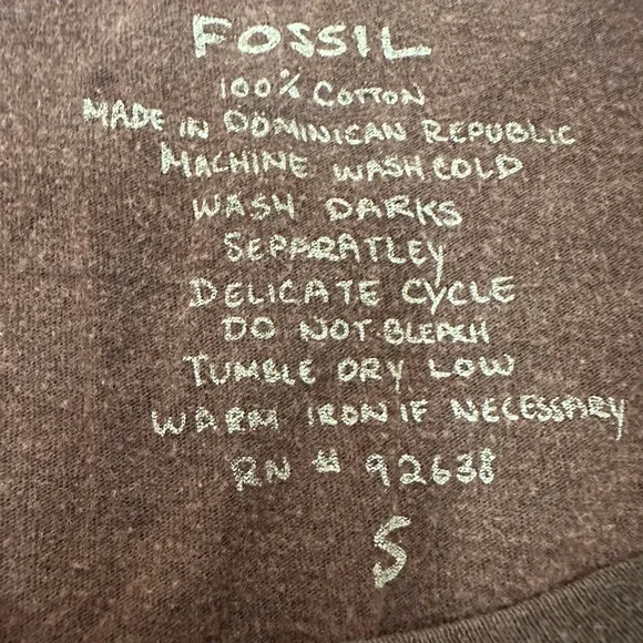 Fossil Brown Vintage Sleeve Tee Good Citizen - Picture 2 of 3
